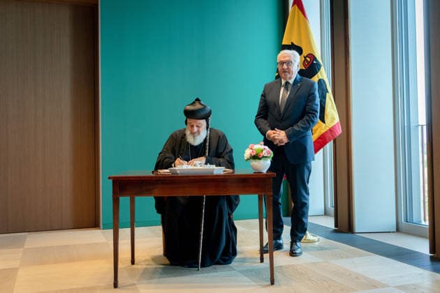 Ignatius Aphrem II, Patriarch of the Syriac Orthodox Church, Federal President Frank-Walter Steinmeier, Berlin, Official Residence at Spreebogen, Federal President Frank-Walter Steinmeier, Ignatius Aphrem II, Patriarch of the Syriac Orthodox Church of Antioch, Berlin, Berlin, GER