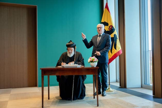 Ignatius Aphrem II, Patriarch of the Syriac Orthodox Church, Federal President Frank-Walter Steinmeier, Berlin, Official Residence at Spreebogen, Federal President Frank-Walter Steinmeier, Ignatius Aphrem II, Patriarch of the Syriac Orthodox Church of Antioch, Berlin, Berlin, GER