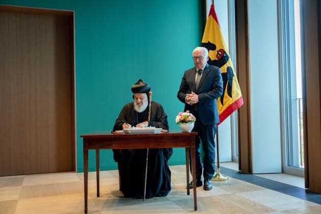 Ignatius Aphrem II, Patriarch of the Syriac Orthodox Church, Federal President Frank-Walter Steinmeier, Berlin, Official Residence at Spreebogen, Federal President Frank-Walter Steinmeier, Ignatius Aphrem II, Patriarch of the Syriac Orthodox Church of Antioch, Berlin, Berlin, GER