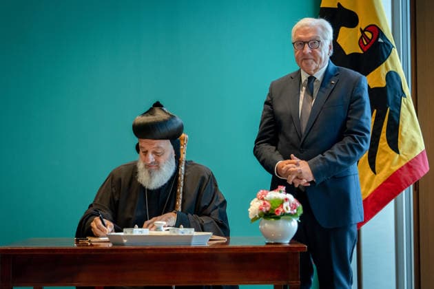 Ignatius Aphrem II, Patriarch of the Syriac Orthodox Church, Federal President Frank-Walter Steinmeier, Berlin, Official Residence at Spreebogen, Federal President Frank-Walter Steinmeier, Ignatius Aphrem II, Patriarch of the Syriac Orthodox Church of Antioch, Berlin, Berlin, GER
