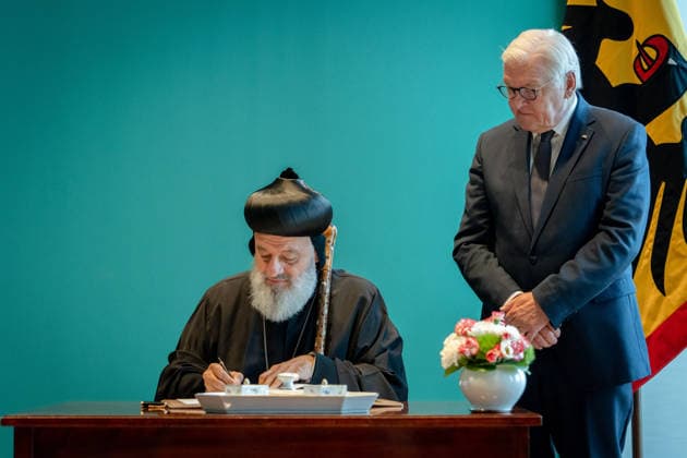 Ignatius Aphrem II, Patriarch of the Syriac Orthodox Church, Federal President Frank-Walter Steinmeier, Berlin, Official Residence at Spreebogen, Federal President Frank-Walter Steinmeier, Ignatius Aphrem II, Patriarch of the Syriac Orthodox Church of Antioch, Berlin, Berlin, GER
