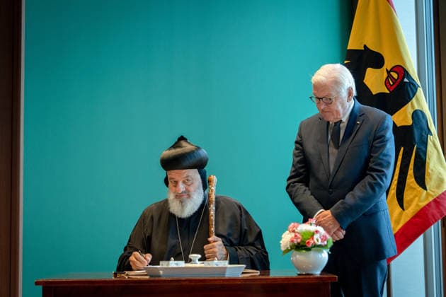 Ignatius Aphrem II, Patriarch of the Syriac Orthodox Church, Federal President Frank-Walter Steinmeier, Berlin, Official Residence at Spreebogen, Federal President Frank-Walter Steinmeier, Ignatius Aphrem II, Patriarch of the Syriac Orthodox Church of Antioch, Berlin, Berlin, GER