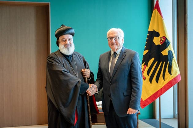 Ignatius Aphrem II, Patriarch of the Syriac Orthodox Church, Federal President Frank-Walter Steinmeier, Berlin, Official Residence at Spreebogen, Federal President Frank-Walter Steinmeier, Ignatius Aphrem II, Patriarch of the Syriac Orthodox Church of Antioch, Berlin, Berlin, GER