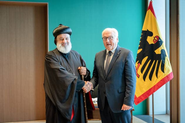 Ignatius Aphrem II, Patriarch of the Syriac Orthodox Church, Federal President Frank-Walter Steinmeier, Berlin, Official Residence at Spreebogen, Federal President Frank-Walter Steinmeier, Ignatius Aphrem II, Patriarch of the Syriac Orthodox Church of Antioch, Berlin, Berlin, GER
