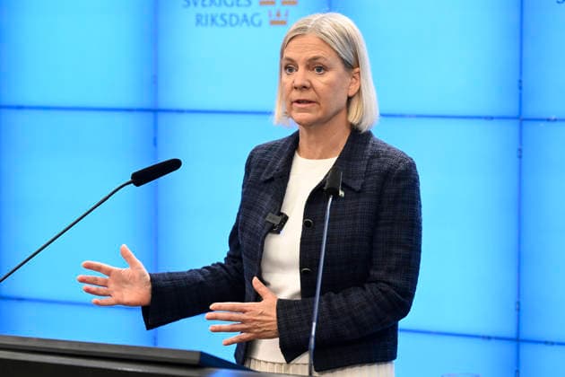 STOCKHOLM, SWEDEN 20260918 Magdalena Andersson (S) comments on her meeting with the Speaker during a press conference at the Riksdag STOCKHOLM, SWEDEN x10070x  Copyright: xJessicaxGow TTx MAGDALENA ANDERSSON (S) PRESSTRÄFF x6qg8IBaE04