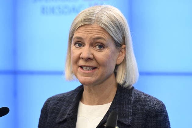 STOCKHOLM, SWEDEN 20260918 Magdalena Andersson (S) comments on her meeting with the Speaker during a press conference at the Riksdag STOCKHOLM, SWEDEN x10070x  Copyright: xJessicaxGow TTx MAGDALENA ANDERSSON (S) PRESSTRÄFF YgAOGOrE398