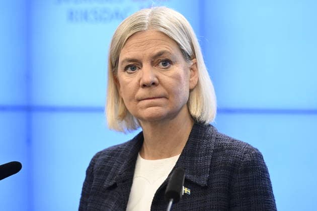 STOCKHOLM, SWEDEN 20260918 Magdalena Andersson (S) comments on her meeting with the Speaker during a press conference at the Riksdag STOCKHOLM SWEDEN x10070x  Copyright: xJessicaxGow TTx MAGDALENA ANDERSSON (S) PRESSTRÄFF Ss6_KkYDnvw