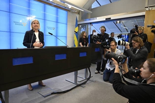 STOCKHOLM, SWEDEN 20260918 Magdalena Andersson of the Social Democratic Party comments on her meeting with the Speaker during a press conference at the Riksdag STOCKHOLM, SWEDEN x10070x  Copyright: xJessicaxGow TTx MAGDALENA ANDERSSON (S) PRESSTRÄFF G8tVpaLOLUs