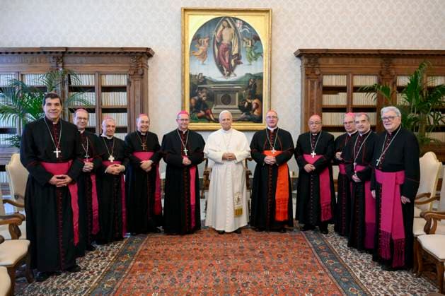 POPE LEO XIV PRIVATE AUDIENCE Italy, Rome, Vatican, September 18, 2026 Pope Leo XVI receives the bishops of Uruguay, who are on an ad Limina Apostolorum visit, in a private audience Vatican. EDITORIAL USE ONLY - NO BOOKS Copyright: xVATICANxMEDIA xCatholicxPressxPhotox