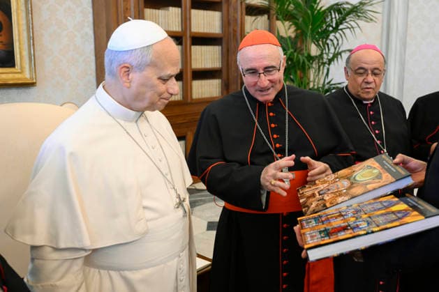 POPE LEO XIV PRIVATE AUDIENCE Italy, Rome, Vatican, September 18, 2026 Pope Leo XVI receives the bishops of Uruguay, who are on an ad Limina Apostolorum visit, in a private audience Vatican. EDITORIAL USE ONLY - NO BOOKS Copyright: xVATICANxMEDIA xCatholicxPressxPhotox