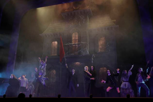 September 18, 2026, Madrid, Community Of Madrid, Spain: Cast members perform on stage during a media preview of two musical numbers from La Familia Addams: El Musical (The Addams Family: The Musical) at the Teatro Calderon on Friday, September 18, 2026, in Madrid, Spain. The exclusive press photocall showcased the vibrant and highly anticipated unconventional comedy, which brings the macabre and beloved Addams family to life with spectacular, life-sized set designs. Offering a tragicomic twist as Wednesday Addams falls in love with a normal boy, the production blends grand orchestral parodies, dark humor, and a surprisingly emotional core about teenage love and acceptance, putting traditional showbusiness cliches under the microscope wi - ZUMAo127 20260918_zep_o127_038 Copyright: xHugoxOrtunox