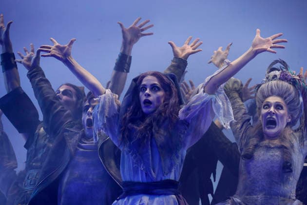 September 18, 2026, Madrid, Community Of Madrid, Spain: Cast members perform on stage during a media preview of two musical numbers from La Familia Addams: El Musical (The Addams Family: The Musical) at the Teatro Calderon on Friday, September 18, 2026, in Madrid, Spain. The exclusive press photocall showcased the vibrant and highly anticipated unconventional comedy, which brings the macabre and beloved Addams family to life with spectacular, life-sized set designs. Offering a tragicomic twist as Wednesday Addams falls in love with a normal boy, the production blends grand orchestral parodies, dark humor, and a surprisingly emotional core about teenage love and acceptance, putting traditional showbusiness cliches under the microscope wi  - ZUMAo127 20260918_zep_o127_055 Copyright: xHugoxOrtunox
