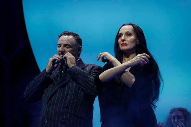 September 18, 2026, Madrid, Community Of Madrid, Spain: Cast members perform on stage during a media preview of two musical numbers from La Familia Addams: El Musical (The Addams Family: The Musical) at the Teatro Calderon on Friday, September 18, 2026, in Madrid, Spain. The exclusive press photocall showcased the vibrant and highly anticipated unconventional comedy, which brings the macabre and beloved Addams family to life with spectacular, life-sized set designs. Offering a tragicomic twist as Wednesday Addams falls in love with a normal boy, the production blends grand orchestral parodies, dark humor, and a surprisingly emotional core about teenage love and acceptance, putting traditional showbusiness cliches under the microscope wi  - ZUMAo127 20260918_zep_o127_071 Copyright: xHugoxOrtunox