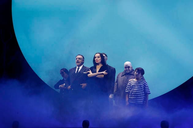 September 18, 2026, Madrid, Community Of Madrid, Spain: Cast members perform on stage during a media preview of two musical numbers from La Familia Addams: El Musical (The Addams Family: The Musical) at the Teatro Calderon on Friday, September 18, 2026, in Madrid, Spain. The exclusive press photocall showcased the vibrant and highly anticipated unconventional comedy, which brings the macabre and beloved Addams family to life with spectacular, life-sized set designs. Offering a tragicomic twist as Wednesday Addams falls in love with a normal boy, the production blends grand orchestral parodies, dark humor, and a surprisingly emotional core about teenage love and acceptance, putting traditional showbusiness cliches under the microscope wi  - ZUMAo127 20260918_zep_o127_076 Copyright: xHugoxOrtunox