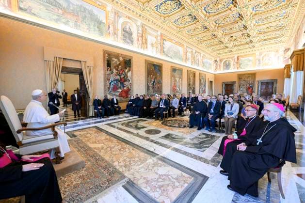 POPE LEO XIV PRIVATE AUDIENCE Italy, Rome, Vatican, September 18, 2026 Pope Leo XIV receives the participants in the meeting organized by the Pope Leo XIV International Study Center EDITORIAL USE ONLY - NO BOOKS Copyright: xVATICANxMEDIA xCatholicxPressxPhotox