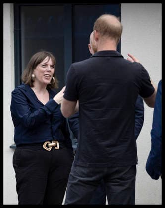 . 18 09 2026. Birmingham , United Kingdom. Prince Harry, the Duke of Sussex, talking to Labour MP Jess Phillips as he arrives for the launch of Inspire , the new Invictus Games Birmingham 2027 Education Programme, in Birmingham, United Kingdom.  xStephenxLockx xi-Imagesx IIM-27014-0016