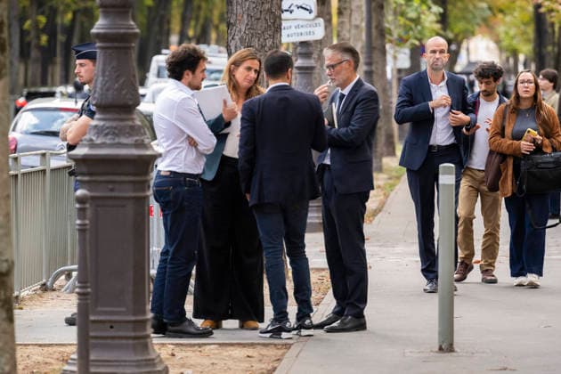 Olivier Faure Leaves Elysee Palace After Meeting With French President - Paris Marine Tondelier, Olivier Faure PS and Manuel Bompard LFI after a meeting with French President at the Elysee Palace in Paris on September 18, 2026. Photo by Eliot Blondet ABACAPRESS.COM Paris France France  Copyright: xBlondetxEliot ABACAx