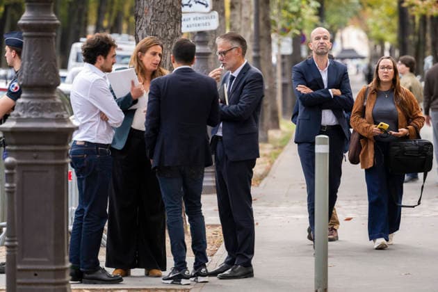 Olivier Faure Leaves Elysee Palace After Meeting With French President - Paris Marine Tondelier, Olivier Faure PS and Manuel Bompard LFI after a meeting with French President at the Elysee Palace in Paris on September 18, 2026. Photo by Eliot Blondet ABACAPRESS.COM Paris France France  Copyright: xBlondetxEliot ABACAx