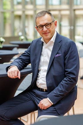 September 18, 2026, Düsseldorf: Dr. Philipp Nagl, CEO of DB InfraGo AG, on the sidelines of the NRW 2026 Infrastructure Conference, themed Building and Renovating Bridges Faster, at the Ministry of the Environment, Nature Conservation, and Transportation, Emilie Preyer Platz 1, North Rhine-Westphalia, Germany
