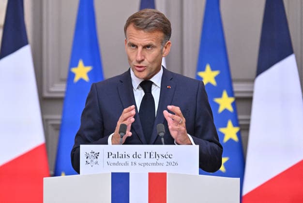 French President Emmanuel Macron speaks at a press conference following a meeting on the geopolitical situation and its consequences, which brought together candidates for the 2027 presidential election and party leaders at the Élysée Palace in Paris, France, on September 18, 2026. Emmanuel Macron called for the development of a plan to protect our critical infrastructure against Russian hybrid attacks. France’s President Emmanuel Macron addresses the audience during a press conference following a meeting with candidates for the 2027 presidential election and party leaders focused on the geopolitical situation and its consequences, at the Élysée Palace in Paris, France, on September 18, 2026. Emmanuel Macron requested the preparation of a  Copyright: xChristianxLiewigx xBestimagexChristianxLiewigx xBestimagex