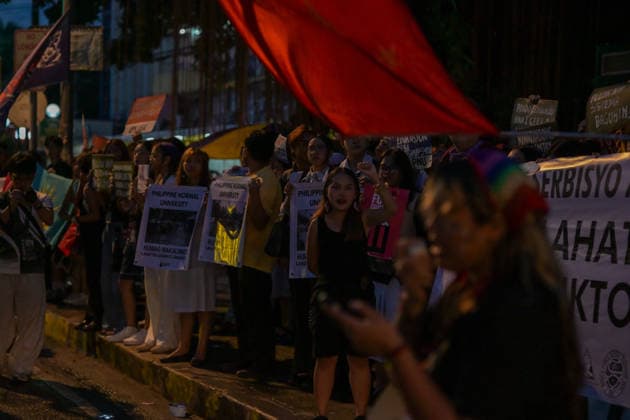 September 18, 2026, Philippines: Students from La Salle along with One Taft, a coalition of Taft-based schools, stage a Black Friday Protest on Friday at Taft Ave, Metro Manila. It coincided with the Black Friday Protests from different universities and a preparation for the mass movement on Sept. 21 for the Martial Law anniversary. Among the calls were for the alleged human rights abuses, corruption, and the Pax Silica initiative under the administration of President Ferdinand Marcos Jr. Philippines - ZUMAr240 20260918_zip_r240_002 Copyright: xMarcxDominicxRostratax