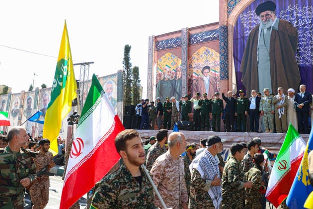 Iranians take to the streets of Tehran following US and Israeli attacks TEHRAN, IRAN - SEPTEMBER 18: (----EDITORIAL USE ONLY – MANDATORY CREDIT - IRANIAN PRESIDENCY HANDOUT - NO MARKETING NO ADVERTISING CAMPAIGNS - DISTRIBUTED AS A SERVICE TO CLIENTS----) Demonstrators fill the area between Imam Hossein Square and Revolution Square, carrying Hezbollah and Iranian flags and chanting slogans against the US and Israel in Tehran, Iran, on September 18, 2026. Iranians registered for the Self-Sacrifice campaign demonstrate under the leadership of the Basij Forces affiliated with the Islamic Revolutionary Guard Corps (IRGC) following US and Israeli attacks. Iranian Presidency Handout Anadolu Tehran Iran. Editorial use only. Please get in  Copyright: x2026xAnadoluxIranianxPresidencyx xHandoutx