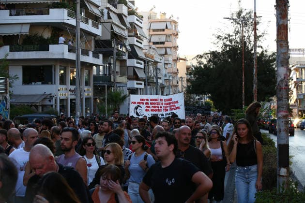 September 18, 2026, Keratsini, Attica, GREECE: People take part in an anti-fascist march marking the 13th anniversary of the murder of musician Pavlos Fyssas in Keratsini, near Athens, Greece, September 18, 2026. Fyssas, also known as Killah P, was murdered by Golden Dawn member Giorgos Roupakias on September 18, 2013. Keratsini GREECE  - ZUMAx103 20260918_zip_x103_004 Copyright: xHarrisxXanthopoulosx
