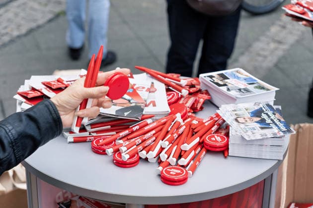 Berlin, September 18, 2026: The Berlin SPD’s campaign wrap-up event featuring Steffen Krach ahead of the upcoming House of Representatives election on September 20, 2026, at Stuttgarter Platz on Wilmersdorfer Straße