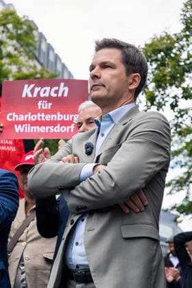Berlin, September 18, 2026: The Berlin SPD’s campaign wrap-up event featuring Steffen Krach ahead of the upcoming House of Representatives election on September 20, 2026, at Stuttgarter Platz on Wilmersdorfer Straße
