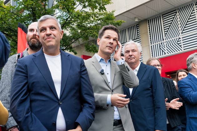 Berlin, September 18, 2026: The Berlin SPD’s campaign wrap-up event featuring Steffen Krach ahead of the upcoming election for the House of Representatives on September 20, 2026, at Stuttgarter Platz on Wilmersdorfer Straße; Raed Saleh, Klaus Wowereit