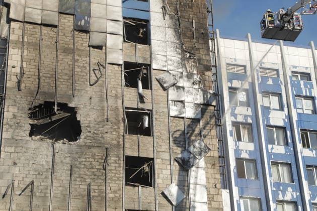 Firefighters respond after attacks in Odesa ODESA, UKRAINE - SEPTEMBER 18: A view of the damaged building as firefighters are dispatched to the scene after two consecutive attacks hit the central part of Odesa, Ukraine, on September 18, 2026. The second strike occurs while emergency and rescue services are working to deal with the aftermath of the first attack and assist people. Arthur Shvits Anadolu Odesa Ukraine. Editorial use only. Please get in touch for any other usage.  Copyright: x2026xAnadoluxArthurxShvitsx