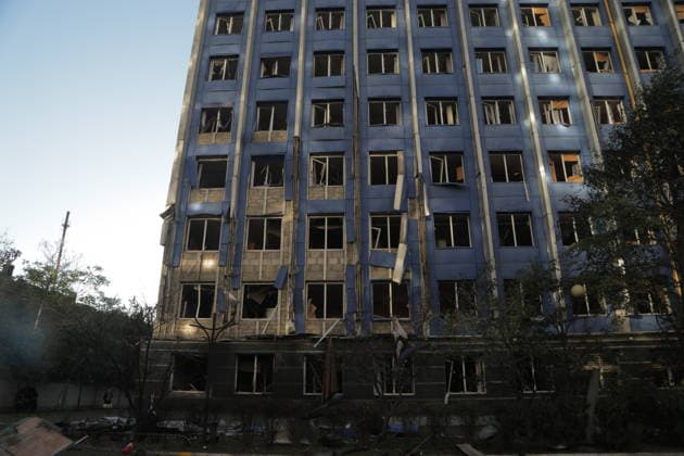 Firefighters respond after attacks in Odesa ODESA, UKRAINE - SEPTEMBER 18: A view of the damaged building as firefighters are dispatched to the scene after two consecutive attacks hit the central part of Odesa, Ukraine, on September 18, 2026. The second strike occurs while emergency and rescue services are working to deal with the aftermath of the first attack and assist people. Arthur Shvits Anadolu Odesa Ukraine. Editorial use only. Please get in touch for any other usage.  Copyright: x2026xAnadoluxArthurxShvitsx