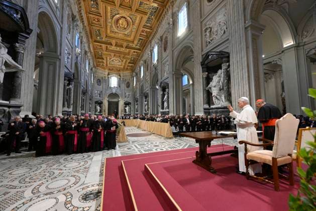 Italy, Rome,Vatican : Pope Leo XIV during the Diocesan Assembly at the Basilica of St John Lateran Italy,Rome,Vatican 2026 09 18 Pope Leo XIV during the Diocesan Assembly at the Basilica of St John Lateran in Rome .Copyright VATICAN MEDIA Catholicpressphoto EDITORIAL USE ONLY - NO BOOKS Copyright: xVATICANxMEDIA xCatholicxPressxPhotox