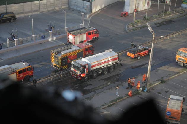 Firefighters respond after attacks in Odesa ODESA, UKRAINE - SEPTEMBER 18: Firefighters are dispatched to the scene after two consecutive attacks hit the central part of Odesa, Ukraine, on September 18, 2026. The second strike occurs while emergency and rescue services are working to deal with the aftermath of the first attack and assist people. Arthur Shvits Anadolu Odesa Ukraine. Editorial use only. Please get in touch for any other usage.  Copyright: x2026xAnadoluxArthurxShvitsx