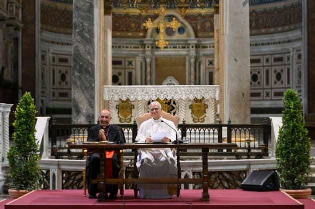 Italy, Rome,Vatican : Pope Leo XIV during the Diocesan Assembly at the Basilica of St John Lateran Italy,Rome,Vatican 2026 09 18 Pope Leo XIV during the Diocesan Assembly at the Basilica of St John Lateran in Rome .Copyright VATICAN MEDIA Catholicpressphoto EDITORIAL USE ONLY - NO BOOKS Copyright: xVATICANxMEDIA xCatholicxPressxPhotox