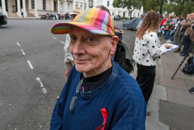 . 18 09 2026. London, United Kingdom. Peter Tatchell Attends rotest at Turkish Embassy. Protests at Turkish Embassy & Trafalgar Square following Turkish police arresting dozens of people as part of the government s recent crackdown on LGBTQ+ activists and venues.  xMartynxWheatleyx xi-Imagesx IIM-27016-0004