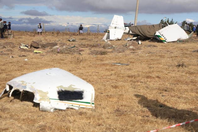 Training aircraft crashes in Kenya, two people lose their lives KAJIADO, KENYA - SEPTEMBER 18: A view of the aircraft as emergency teams inspect the crash site after a training aircraft crashes in Kipeto, Kajiado County, Kenya, on September 18, 2026. Two people lost ther lives in the crash. Lucas Mukasa Anadolu Kajiado Kenya. Editorial use only. Please get in touch for any other usage.  Copyright: x2026xAnadoluxLucasxMukasax