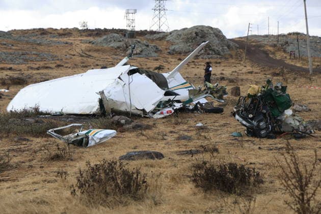 Training aircraft crashes in Kenya, two people lose their lives KAJIADO, KENYA - SEPTEMBER 18: A view of the aircraft as emergency teams inspect the crash site after a training aircraft crashes in Kipeto, Kajiado County, Kenya, on September 18, 2026. Two people lost ther lives in the crash. Lucas Mukasa Anadolu Kajiado Kenya. Editorial use only. Please get in touch for any other usage.  Copyright: x2026xAnadoluxLucasxMukasax