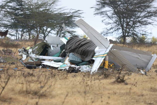 Training aircraft crashes in Kenya, two people lose their lives KAJIADO, KENYA - SEPTEMBER 18: A view of the aircraft as emergency teams inspect the crash site after a training aircraft crashes in Kipeto, Kajiado County, Kenya, on September 18, 2026. Two people lost ther lives in the crash. Lucas Mukasa Anadolu Kajiado Kenya. Editorial use only. Please get in touch for any other usage.  Copyright: x2026xAnadoluxLucasxMukasax