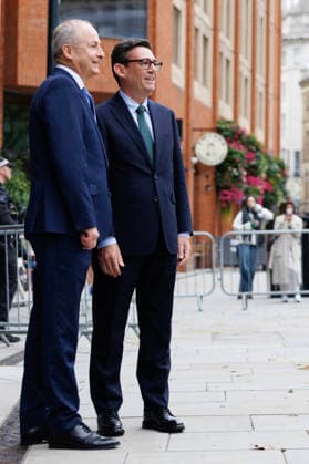 Prime Minister Andy Burnham hosts Taoiseach Micheal Martin 18 09 2026. Manchester, United Kingdom. Prime Minister Andy Burnham hosts Taoiseach Micheal Martin at Number 10 North., Credit:Ben Perry B66 Avalon United Kingdom, Greater Manchester, Manchester, Number 10 North  Copyright: xBenxPerryx xB66x xAvalonx 1136187152