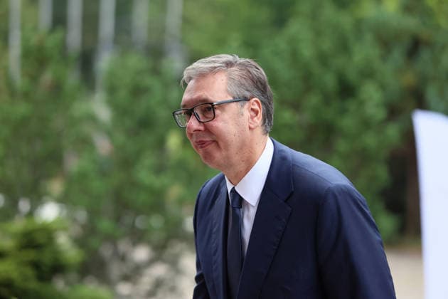 President of Serbia Aleksandar Vucic attends the Carpathian 8 Summit in Ivano-Frankivsk region, Ukraine, September 18, 2026. On this day, President of Ukraine Volodymyr Zelenskyy announced the launch of a new format - the Carpathian Eight (C8) - comprising Austria, the Czech Republic, Hungary, Poland, Romania, Serbia, Slovakia, and Ukraine. (Photo by Yurii Rylchuk Ukrinform) Carpathian 8 Summit in western Ukraine  Copyright: xYuriixRylchukx