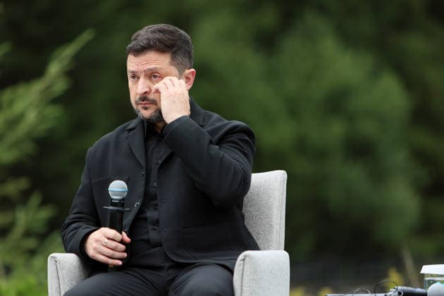 President of Ukraine Volodymyr Zelenskyy attends a news conference during the Carpathian 8 Summit in Ivano-Frankivsk region, Ukraine, September 18, 2026. On this day, President of Ukraine Volodymyr Zelenskyy announced the launch of a new format - the Carpathian Eight (C8) - comprising Austria, the Czech Republic, Hungary, Poland, Romania, Serbia, Slovakia, and Ukraine. (Photo by Yurii Rylchuk Ukrinform) Carpathian 8 Summit in western Ukraine  Copyright: xYuriixRylchukx