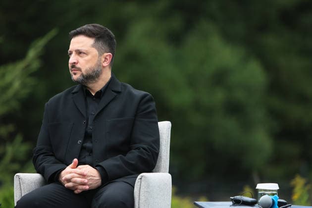 President of Ukraine Volodymyr Zelenskyy attends a news conference during the Carpathian 8 Summit in Ivano-Frankivsk region, Ukraine, September 18, 2026. On this day, President of Ukraine Volodymyr Zelenskyy announced the launch of a new format - the Carpathian Eight (C8) - comprising Austria, the Czech Republic, Hungary, Poland, Romania, Serbia, Slovakia, and Ukraine. (Photo by Yurii Rylchuk Ukrinform) Carpathian 8 Summit in western Ukraine  Copyright: xYuriixRylchukx
