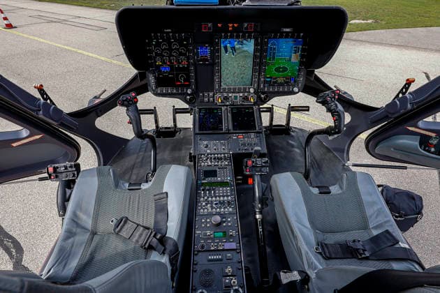 AirMed World Congress 2026, Airbus H145 rescue helicopter, Deutsche Rettungsflugwacht (DRF), Cockpit Oberpfaffenhofen, ADAC Luftrettung Campus Bayern Special-Purpose Airport, Germany
