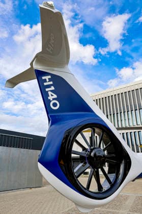 AirMed World Congress 2026 AirMed World Congress 2026 Airbus H 140, new generation, rear view with Feneston as tail rotor Munich Bergson Kunstkraftwerk Bavaria Germany