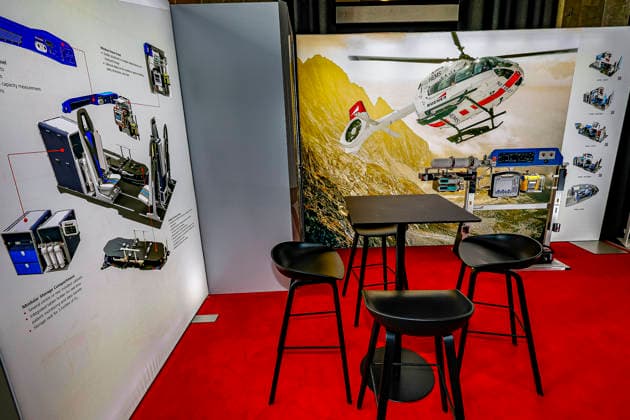 AirMed World Congress 2026 AirMed World Congress 2026 Exhibition booth of Bucher, Switzerland, featuring helicopter equipment Munich Bergson Kunstkraftwerk Bavaria, Germany