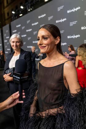 September 18, 2026, Madrid, Madrid, Spain: OLIVIA PALERMO speaks to the press during the closing party for MBFW Madrid at the Reina SofoÂ­a Museum on September 18, 2026, in Madrid, Spain. Madrid Spain  - ZUMAc312 20260918_zsp_c312_206 Copyright: xOscarxManuelxSanchezx
