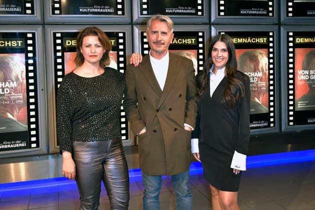 Flonja Kodheli, Astrit Kabashi, and Fiona Gllavica at the premiere of the film *Von Scham und Geld* at the KulturBrauerei Berlin, September 18, 2026 Foto:xM.xBehrensx xFuturexImagex scham_6914