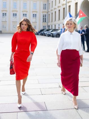 18-09-2026 Czech Eva Pavlova and Queen Rania of Jordan visited the St. Vitus Cathedral in Prague Castle, Prague, the Czech Republic.  Copyright: xPPEx