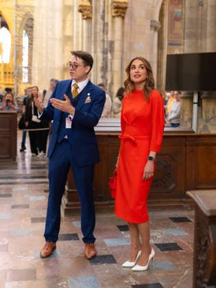 18-09-2026 Czech Queen Rania of Jordan visited the St. Vitus Cathedral in Prague Castle, Prague, the Czech Republic.  Copyright: xPPEx